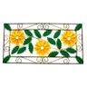 Moldura de Ferro Parede Colonial Rustica com Flores Artificiais de Ferro - Amarelo - 1