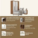 Ver imagem 6 de Quarto Completo 3 Portas 4 Gavetas 3 Peças Viena Espresso Móveis Marrom/Nogal/Branco