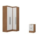 Ver imagem 2 de Quarto Completo 3 Portas 4 Gavetas 3 Peças Viena Espresso Móveis Marrom/Nogal/Branco