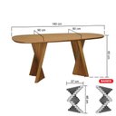 Ver imagem 2 de Mesa de Jantar Califórnia Tampo Laminado Cinamomo 180x90cm - Amêndoa/madeira