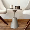 Ver imagem 3 de Mesa Lateral Cone Masp Redonda 30 Cm Tampo Cinza Base Cinza Cor Marrom