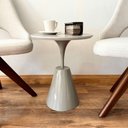 Ver imagem 1 de Mesa Lateral Cone Masp Redonda 30 Cm Tampo Cinza Base Cinza Cor Marrom