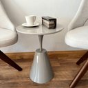 Ver imagem 2 de Mesa Lateral Cone Masp Redonda 30 Cm Tampo Cinza Base Cinza Cor Marrom