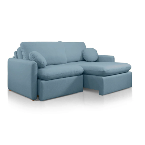 Sofá Retrátil Sf.4350 Oslo s/Cx 2,20m - Bouclé Azul 514