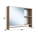 Ver imagem 4 de Espelheira para Banheiro Crpro-EPL006 1 Porta 2 Nichos MDP com Espelho 80cm Mel Multimóveis