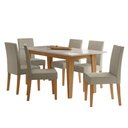Ver imagem 1 de Sala de Jantar Liz 160x90 com Vidro 6l Cadeiras Josi Poliman Móveis