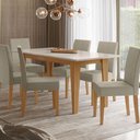Ver imagem 5 de Sala de Jantar Liz 160x90 com Vidro 6l Cadeiras Josi Poliman Móveis