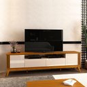 Ver imagem 5 de Rack Para Sala Ripado 2.2 TV Até 75 Pol Brunt EAX Móveis Cedro/Off White