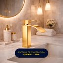 Ver imagem 6 de Torneira de Banheiro Lavatório com Misturador Monocomando de Bancada Luxo Inox Dourada Brinovar