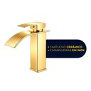 Ver imagem 4 de Torneira de Banheiro Lavatório com Misturador Monocomando de Bancada Luxo Inox Dourada Brinovar