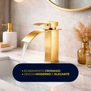 Ver imagem 7 de Torneira de Banheiro Lavatório com Misturador Monocomando de Bancada Luxo Inox Dourada Brinovar