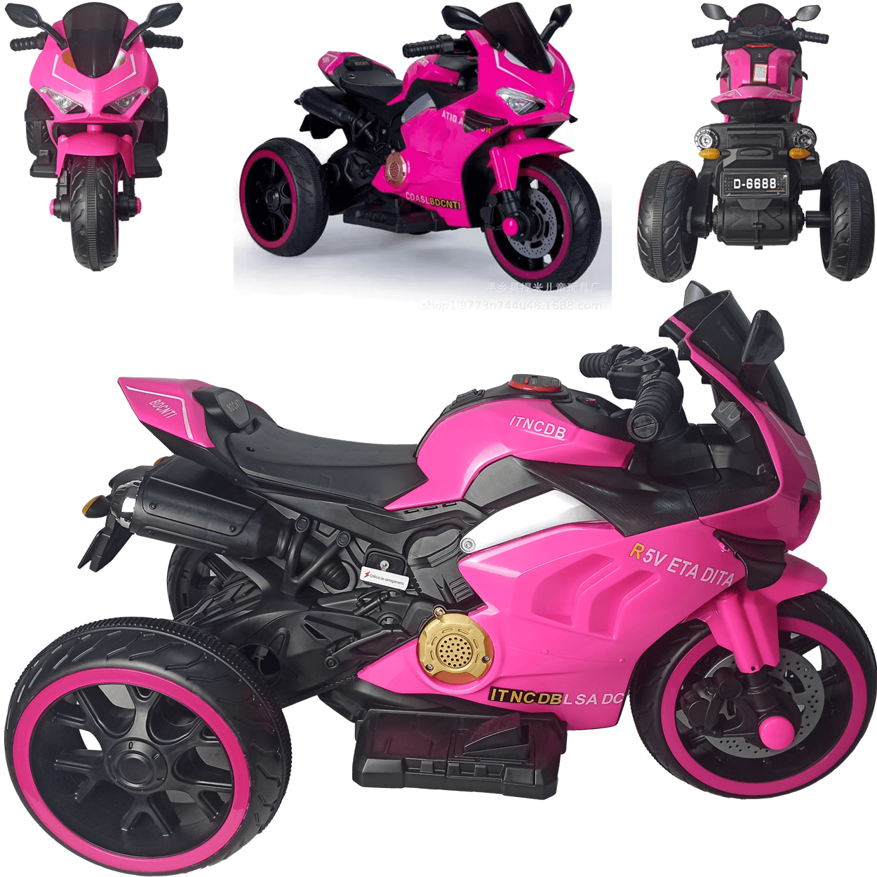 Triciclo Eletrico Bang Toys Super Moto com 3 Rodas 6v Rosa - 2