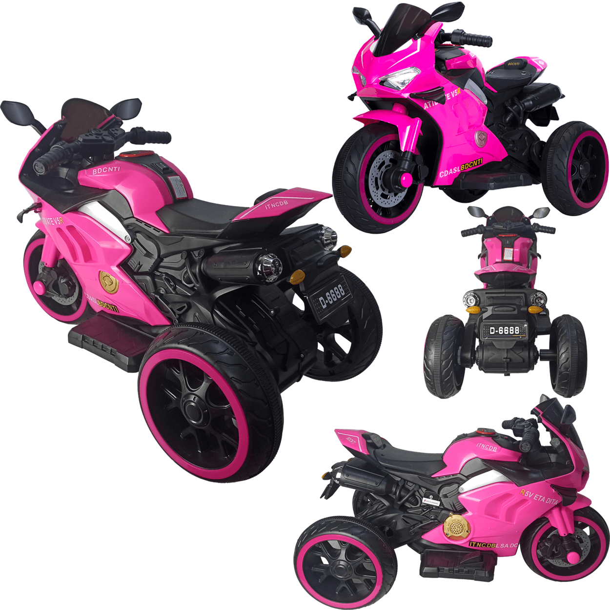 Triciclo Eletrico Bang Toys Super Moto com 3 Rodas 6v Rosa