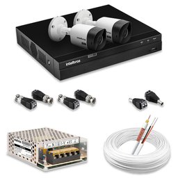 Kit 2 Câmeras de Segurança Intelbras Full Hd 1080p com Dvr Mhdx 1204 1080p | Completo 100% - 1