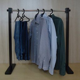 Cabideiro Simples De Piso Chão Arara Camiseiro Desmontável - Preto Laca - 3