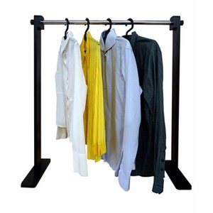 Cabideiro Simples De Piso Chão Arara Camiseiro Desmontável - Preto Laca