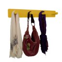 Ver imagem 5 de Cabideiro de Parede Porta Bolsas Mochilas Tolhas Pinos Amarelo Laca