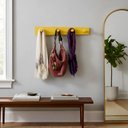 Ver imagem 2 de Cabideiro de Parede Porta Bolsas Mochilas Tolhas Pinos Amarelo Laca