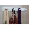 Cabideiro de Parede Porta Bolsas Mochilas Tolhas Pinos Branco Laca - 5