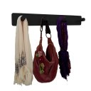 Ver imagem 6 de Cabideiro de Parede Porta Bolsas Mochilas Tolhas Pinos Preto Laca