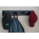 Ver imagem 7 de Cabideiro de Parede Porta Bolsas Mochilas Tolhas Pinos Preto Laca