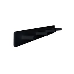Cabideiro de Parede Porta Bolsas Mochilas Tolhas Pinos Preto Laca - 2