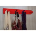 Ver imagem 7 de Cabideiro de Parede Porta Bolsas Mochilas Tolhas Pinos Vermelho Laca