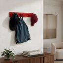 Ver imagem 1 de Cabideiro de Parede Porta Bolsas Mochilas Tolhas Pinos Vermelho Laca