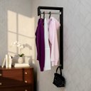 Ver imagem 1 de Cabideiro de Parede "j" Arara Camiseiro Porta Bolsas Preto Laca