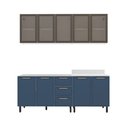 Ver imagem 2 de Cozinha Compacta Amara 9 Portas 3 Gavetas com Vidro 40250789 Azul/branco - Politorno