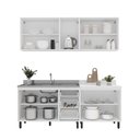 Ver imagem 3 de Cozinha Compacta Amara 9 Portas 3 Gavetas com Vidro 40250789 Azul/branco - Politorno