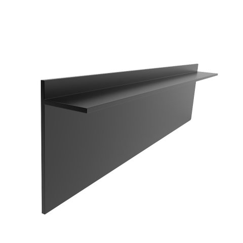 Rodapé Invertido Modelo L Alumínio Preto Fosco Altura 4cm Comprimento 3m