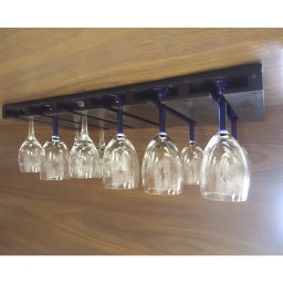 Porta Taças Reto Suporte Decorativo para Adegas Bar Preto Laca - 1