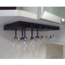 Ver imagem 3 de Porta Taças Reto Suporte Decorativo para Adegas Bar Preto Laca