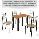 Ver imagem 3 de Conjunto Sala de Jantar Mila 4 Cadeiras Ella Preto C- Creme