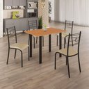 Ver imagem 2 de Conjunto Sala de Jantar Mila 4 Cadeiras Ella Preto C- Creme