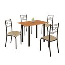 Ver imagem 1 de Conjunto Sala de Jantar Mila 4 Cadeiras Ella Preto C- Creme