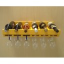 Ver imagem 3 de Porta Taças e Prateleira Adega New Suporte Decorativo para Vinhos e Garrafas Amarelo Laca