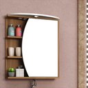 Ver imagem 3 de Armário Suspenso para Banheiro 01 Porta 60 Cm com Espelho Duna B06 Branco Nogal - Lyam Decor