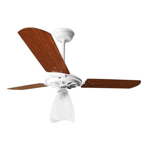 Ventilador de Teto Yris 150w e 180w Branco Pás Mogno Ventex