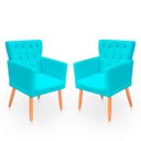 Ver imagem 1 de Kit com 2 Poltronas com Capitonê Clássica Confortável para Sala e Quarto Ana Suede
