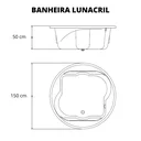 Ver imagem 3 de Banheira de Hidromassagem Lunacril Premium 1,50m x 50cm 06 Jatos Ouro Fino