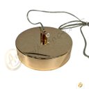 Ver mais imagens de Pendente Raquete Redondo Acrílico Led 3 Cores Multicor Dourado 5w Bivolt
