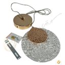 Ver imagem 7 de Pendente Raquete Redondo Acrílico Led 3 Cores Multicor Dourado 5w Bivolt