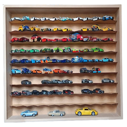 Expositor para 100 Carrinhos da Escala 1:64 em 45° Mdf Cru com Portas - 2