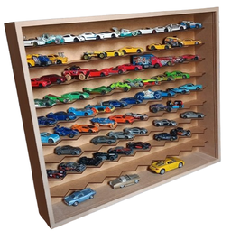 Expositor para 100 Carrinhos da Escala 1:64 em 45° Mdf Cru com Portas - 6