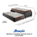 Ver imagem 2 de Bicama Box Solteirão 99x199 Suede com 2 Colchões Relax Adorabile Molas Ensacadas Ecoflex