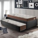 Ver imagem 3 de Bicama Box Solteirão 99x199 Suede com 2 Colchões Relax Adorabile Molas Ensacadas Ecoflex