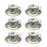 Jogo 6 Xícaras de Café 100ml C/ Pires Floral Cerâmica 12pçs - 4