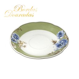 Jogo 6 Xícaras de Café 100ml C/ Pires Floral Cerâmica 12pçs - 6